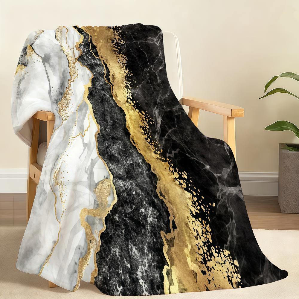 B-Black Marble Design Blanket Soft Throw Blanket for Home Bedroom Bed Sofa Picnic Travel Office Rest Cover Blanket Gift