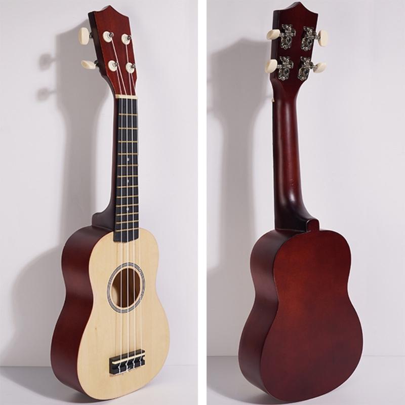 21palcová ukulele pro domácí cvičení, přenosná ukulele, učící kytara, dřevěná textura, pro hudební studenty a cestovní nadšence