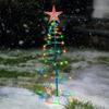 8 Modes Solar Iron Christmas Tree Lights LED Warm/Colorful Light Christmas Tree Decorative Lamp Luminous Ornament Landscape Lamp