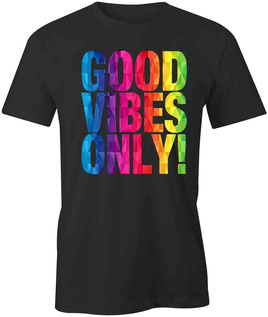 GOOD VIBES ONLY TShirt Tee Short-Sleeved Cotton POSITIVE CLOTHING S1BCA499 XXXL
