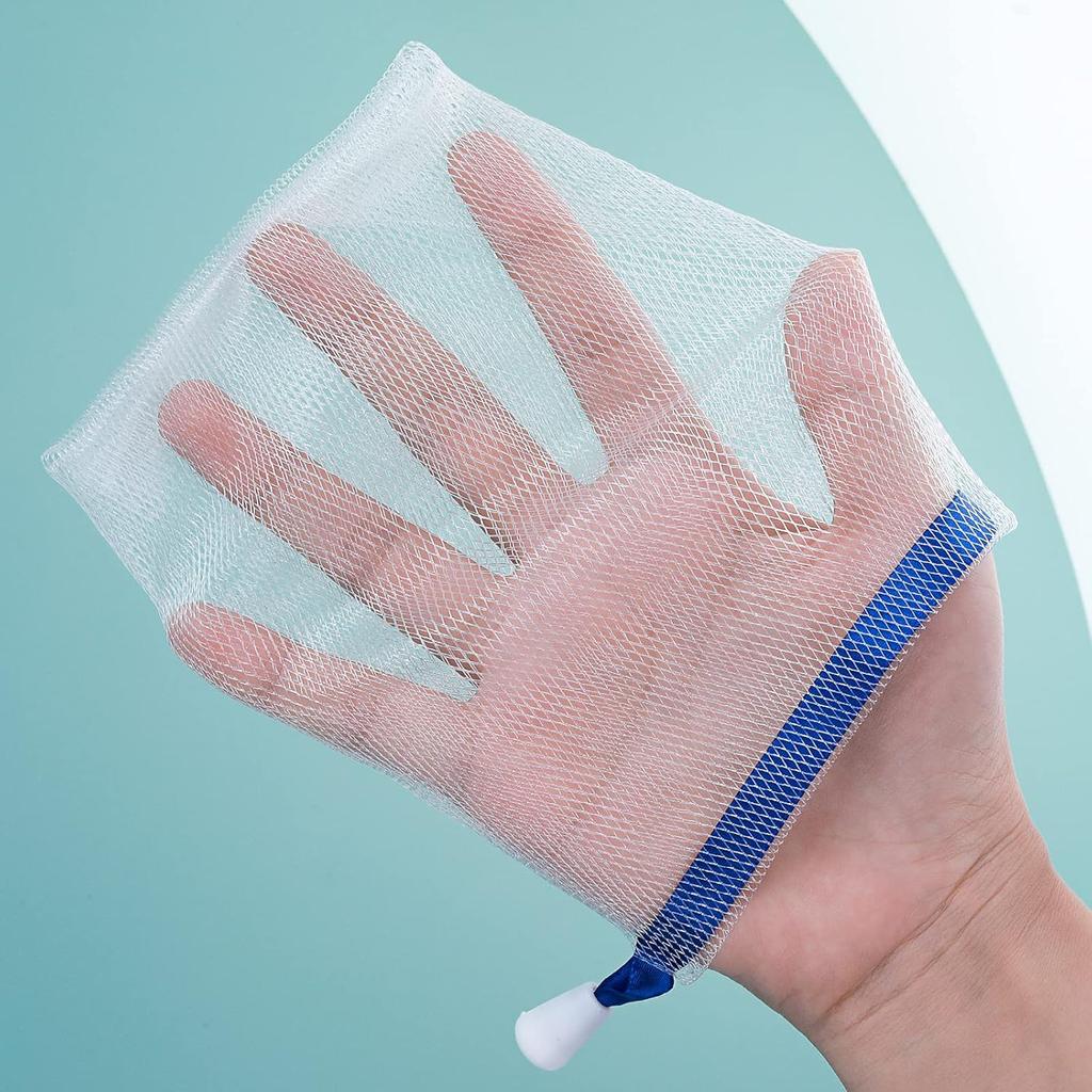 Handmade Soap Mesh Bags 20 Pack Facial Double Layer Bubble Net Ancient Shampoo Small Pouch Face Cleansing Exfoliating Foaming Nets with Drawstring
