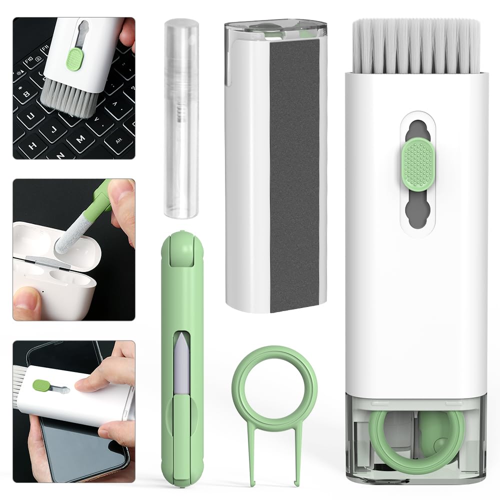 

TOYAKU Keyboard Keycap Compact and Lightweight for Easy Earphone Cleaning Earphone Cleaning Charging Box and Dark Green 7-in-1 Multi-Function Cleaner, зелёный