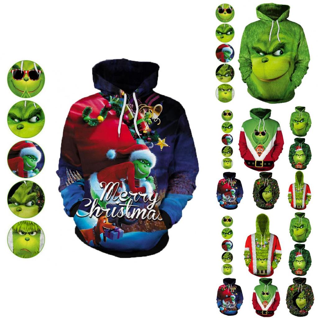 Die Neuen Herren Hoodies 3D Gedruckt Pullover Sweatshirt Weihnachts-Mantel Cosplay