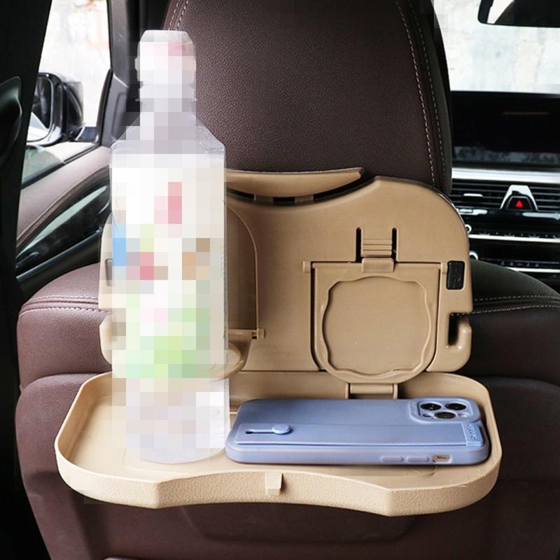 Multifunctional Vehicle Seat Back Organizer Mounted Table Tray For Food Drinks Laptops Phones And Stable Cup Placement