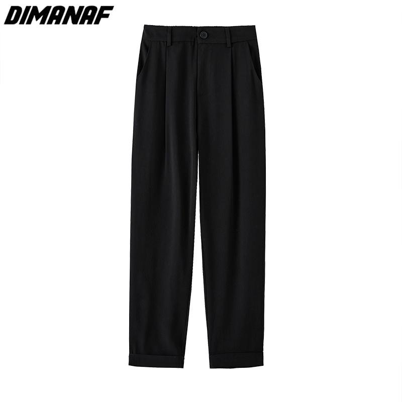 DIMANAF 2023 Plus Size Långa Sommarbyxor Raka Casual Dambyxor Lösa Kvinnliga Basic Byxor GråVida Benbyxor 4XL