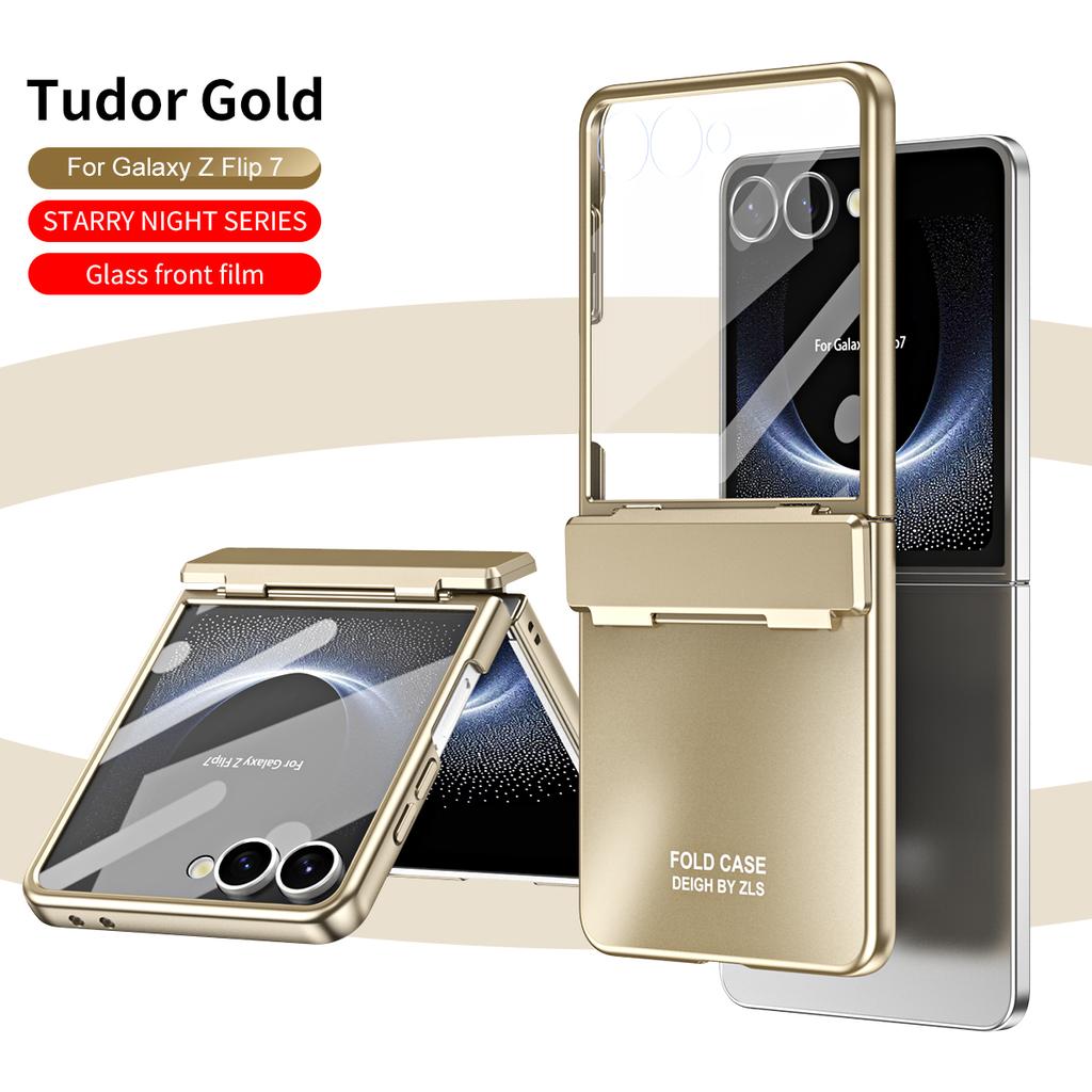 Voor Samsung Galaxy Z Flip 7 Sterrenserie Plating PC Anti-Val Anti-Vingerafdruk Anti-Slip Telefoonhoesje