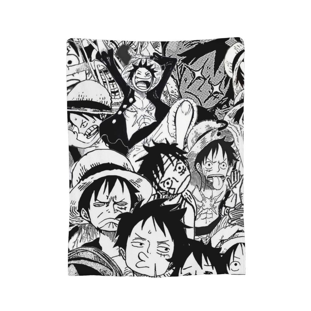 Luffy Anime  Fleece Throw Blanket Luffy Zoro Sanji Blankets for Bed Car Super Soft Bedding Throws,