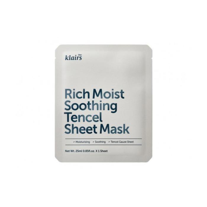 Klairs Rich Moist Masque En Tissu Apaisant Au Tencel, 25 Ml
