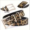 105cm Leopard Leather Belt for Women Fashion Casual Versatile Coat Jeans Accessories Gothic Retro Trend Luxury Y2k Girls Waistband