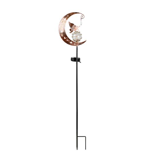 Fairy Moon Solar Garden Stake Light Waterproof Half Moon LED White Light.