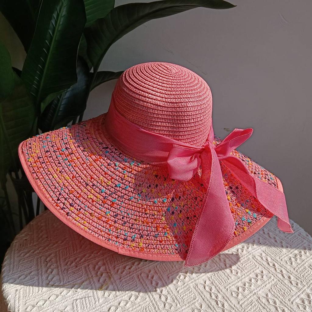 Summer straw hat 2025 large brim outdoor sun protection sun hat travel vacation foldable beach hat sombrero para sol mujer