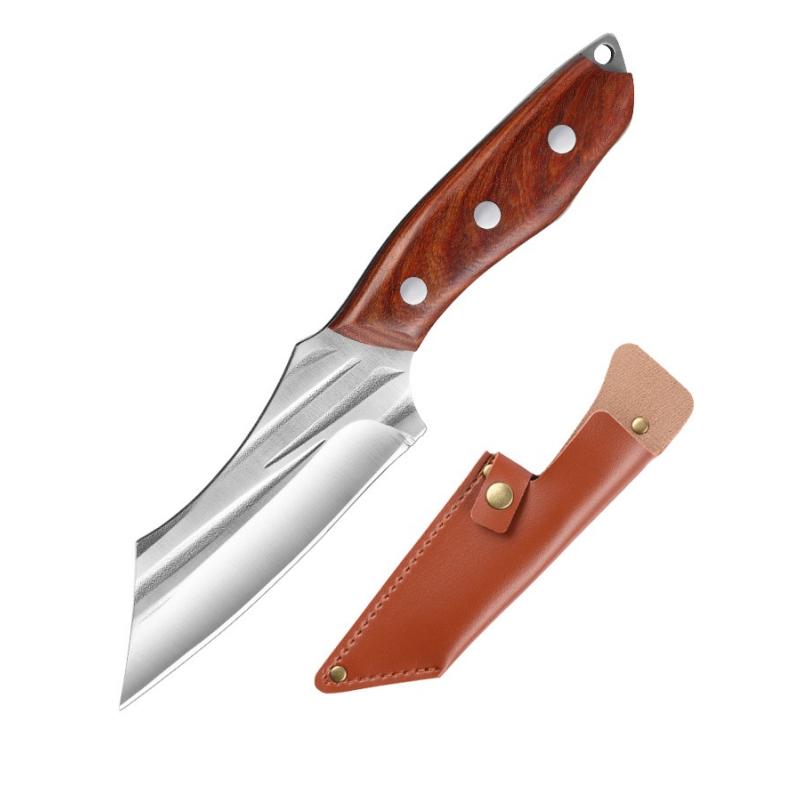 Stainless Steel Boning Knife Butcher Fish Fruit Vegetable Cutter Cleaver Kitchen Knives with Sheath