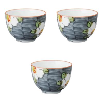 Setomonohonpo Set of 3 White Flower Kyosencha Teas X Sencha Ceramics (Setomonohonpo) [8.3 5.7cm]