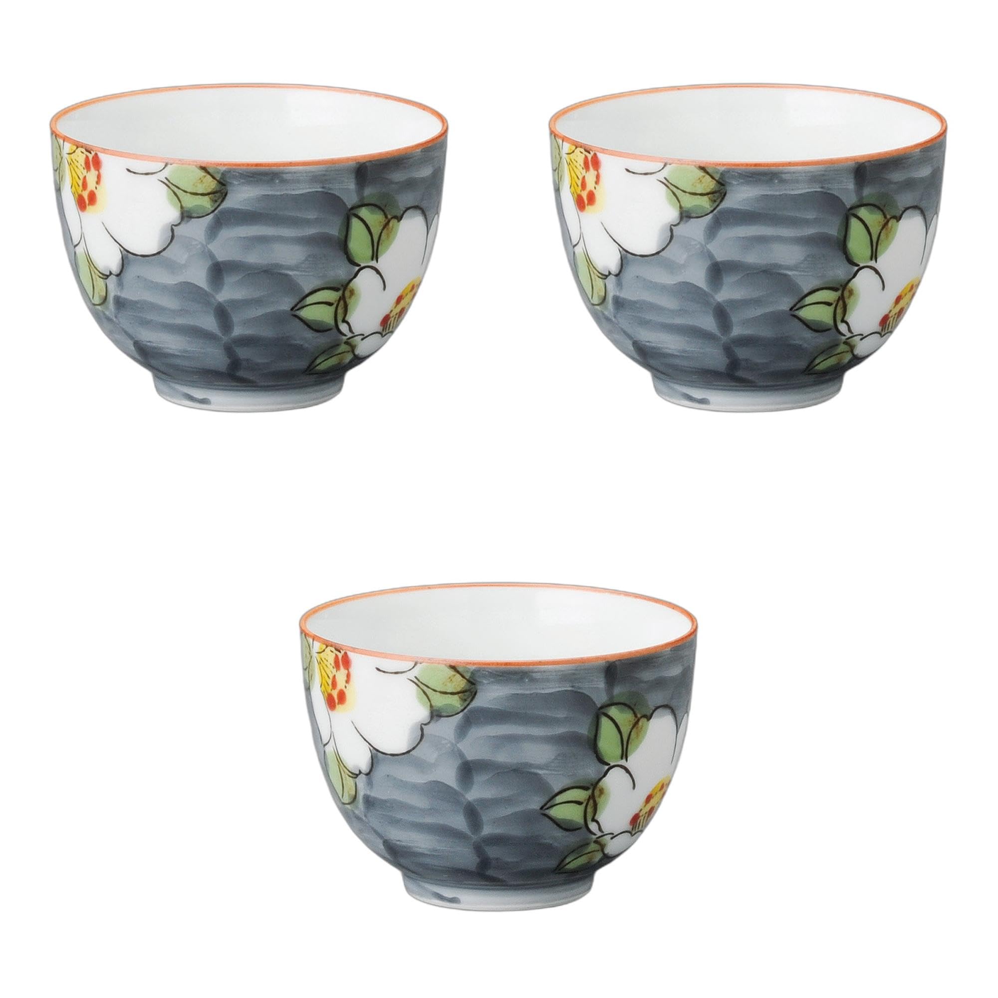 Setomonohonpo Set of 3 White Flower Kyosencha Teas x Sencha Ceramics (Setomonohonpo) [8.3 5.7cm]