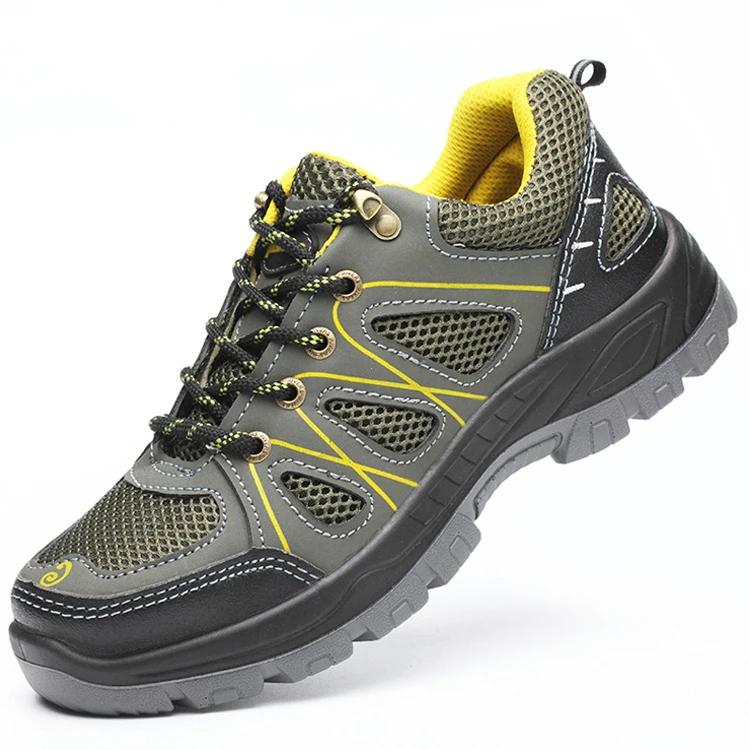 summer breathable safety shoes industrial boots for women anti-slip work shoes with a steel toe anti puncture safety sneakers