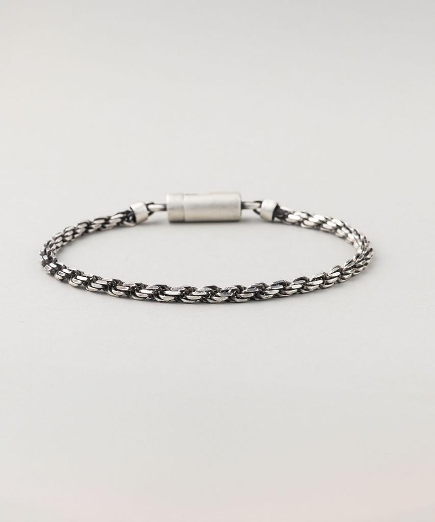 Maz Silver Antique Magnet Twist Chain Bracelet