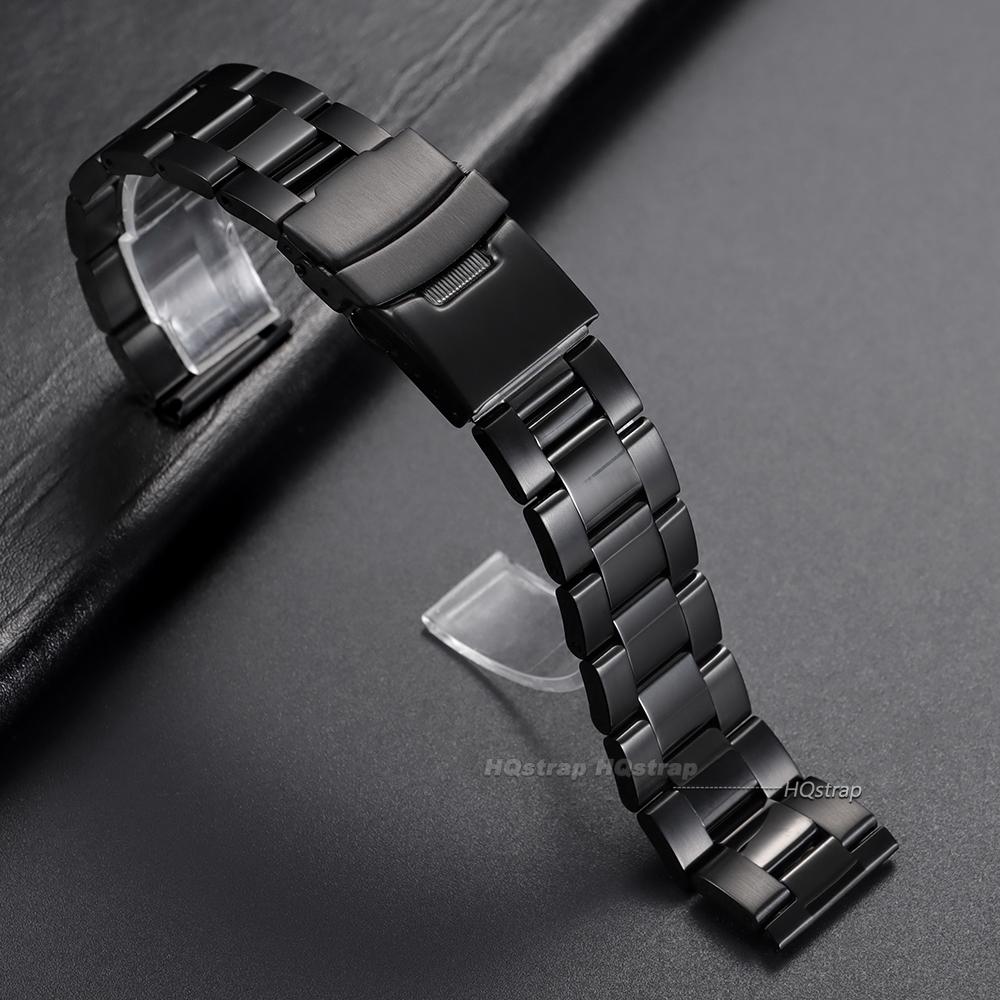Solid Stainless Steel Strap for Seiko 20mm 22mm 24mm 26 28mm Double Safety Fold Clasp Watch Band Diving Metal Bracelet for Rolex