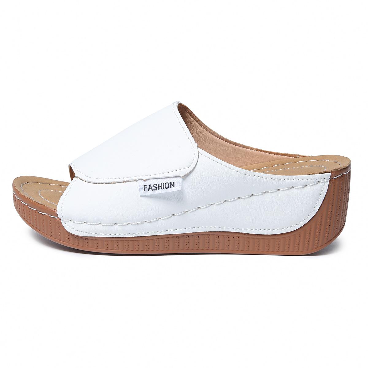 Large size summer new comfortable wedge sandals European and American simple thick-soled cool slippers 36