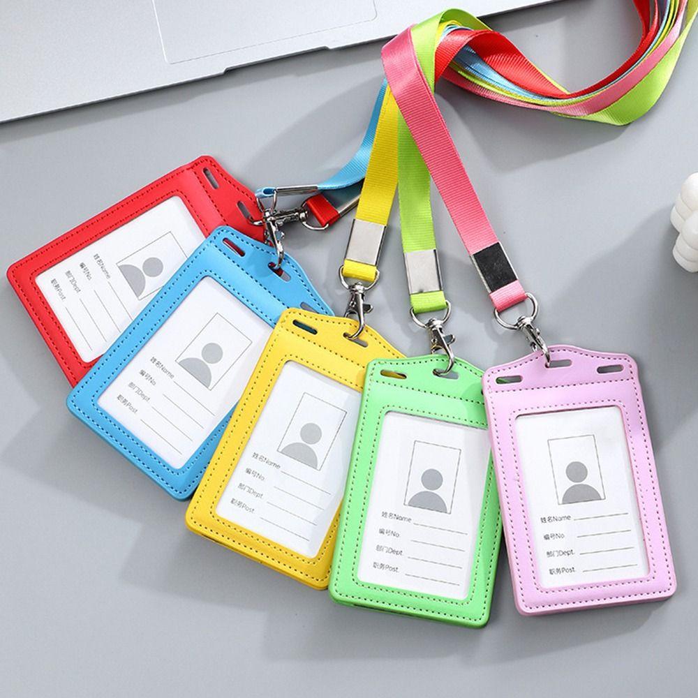 PU Leather Badge Holder Trifold Duty ID Card Holder for ID Name Card Business Name Tag Student ID Card