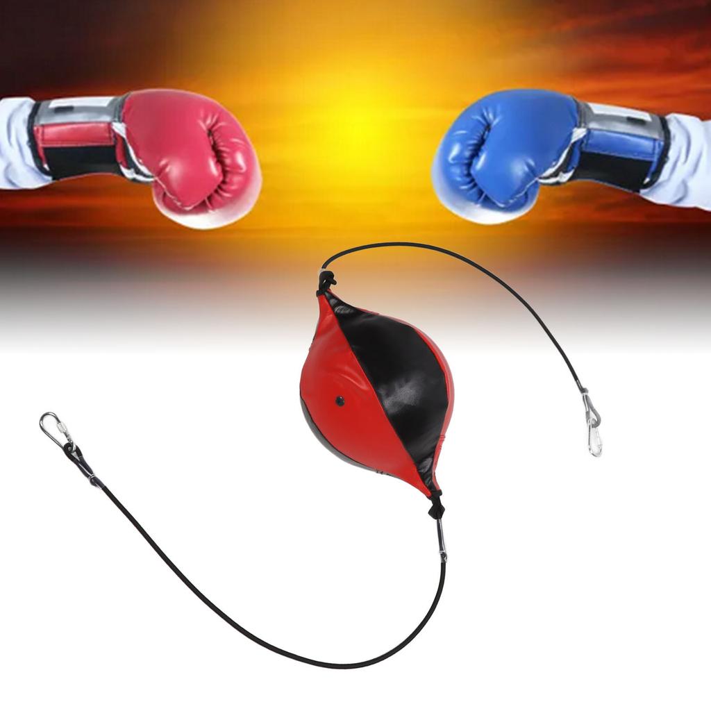 Double End Punching with Cord Inflator PU Leather Enhance Double End Speed Boxing Bag