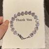 Super Sparkling Zircon Bracelet Light Luxury Minimalist Style Versatile Wrist Jewelry Gift for Girlfriend
