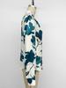 Elegant V-Neck Long-Sleeve Women's Shirt with Floral Print