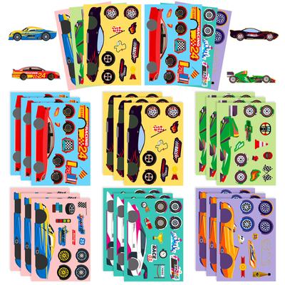 6 Pieces/package Personalized DIY Racing Accessories Puzzle Stickers New Products Children's Creative Puzzle Stickers