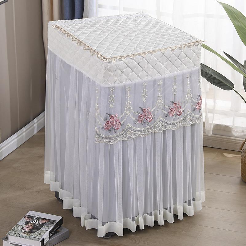 1PC Drum Washing Machine Washable Embroidery Universal Dustproof Cover Protective Sleeve Fibre Cover Fully Automatic Machine