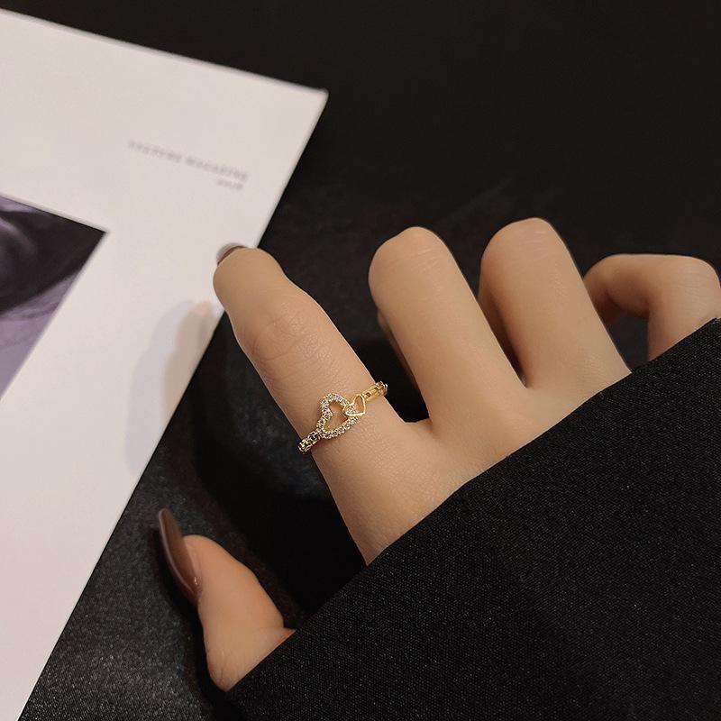 Trendy French-Style Adjustable Open Ring for Women: Fashionable Index Finger Ring for Students