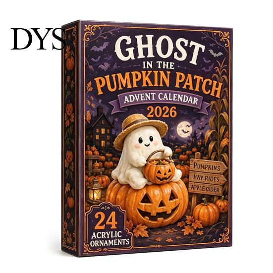 Halloween Advent Calendar Calendar, 24-Day Acrylic Ghost Figure Countdown Set to with Diverse Themes, Cute Desk Decor, Collectible Holiday Gift