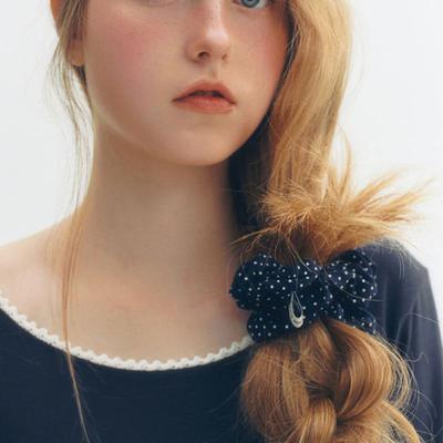 Jenny Over Willow Dot Scrunchie (Navy)