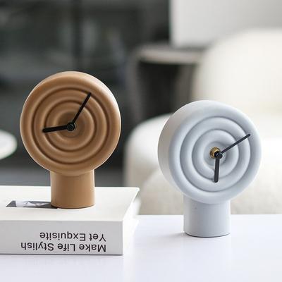 Nordic Ornaments Creative Circle-shaped Lollipop Minimalist Clock Model Room Children's Study Desk Sales Office Accessories
