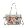 Impact Genshin Pu Crossbody Bags With Satin Bows Cartoon Art For Wear Daily
