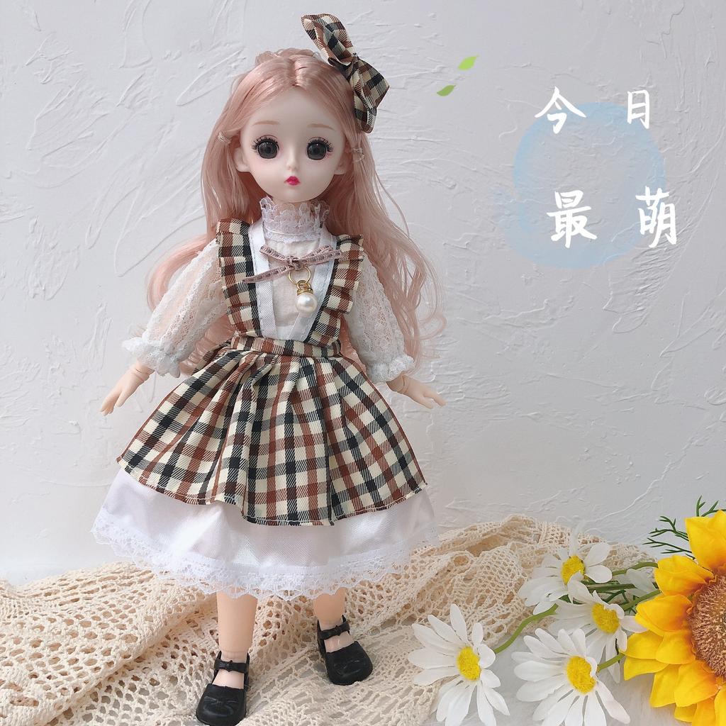 30cm 23 Joint 3D Real Eye 6 Points BJD Doll Princess Dress Up Girl Play House Toy