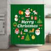 TU Christmas Shower Curtain Merry Christmas Holiday Decor Festive Xmas Bathroom Decor Waterproof Holiday Shower Curtain Set