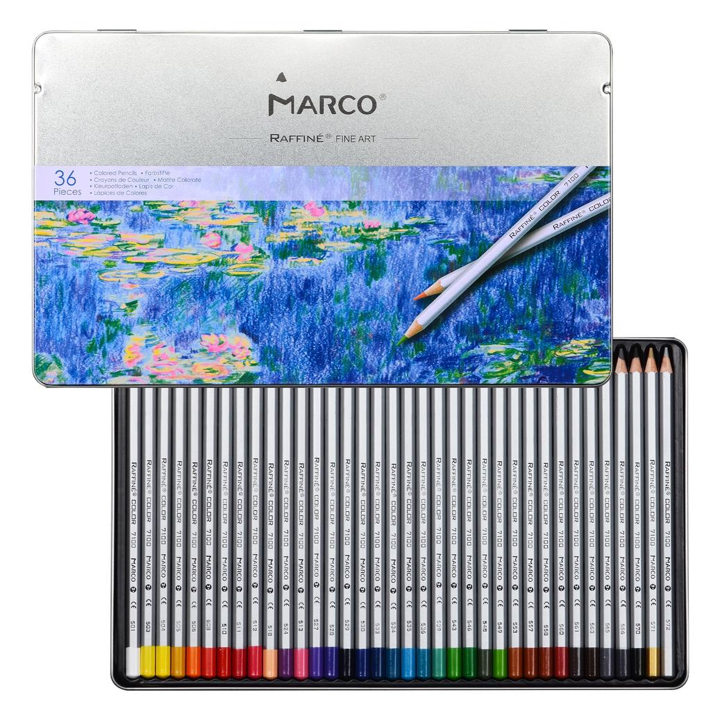 Marco Oil-based Colored Pencils, 36 Colors, Beginner Color Pencils, Wooden Hexagonal Shaft, Sketch Colored Pencils, Illustration Graffiti, Notebook