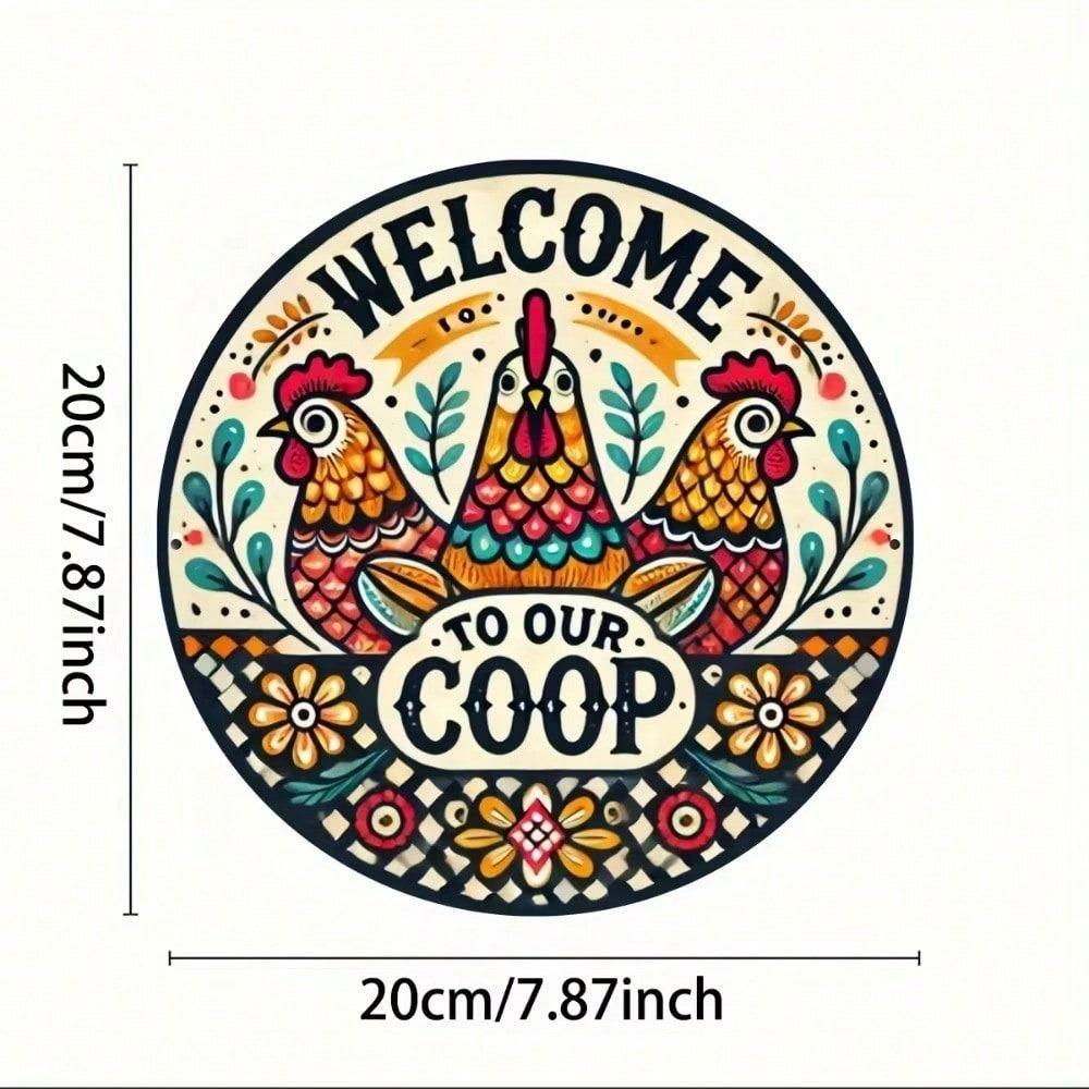 Hand Painted Metal Art Tin Sign Home Decor 20x20cm