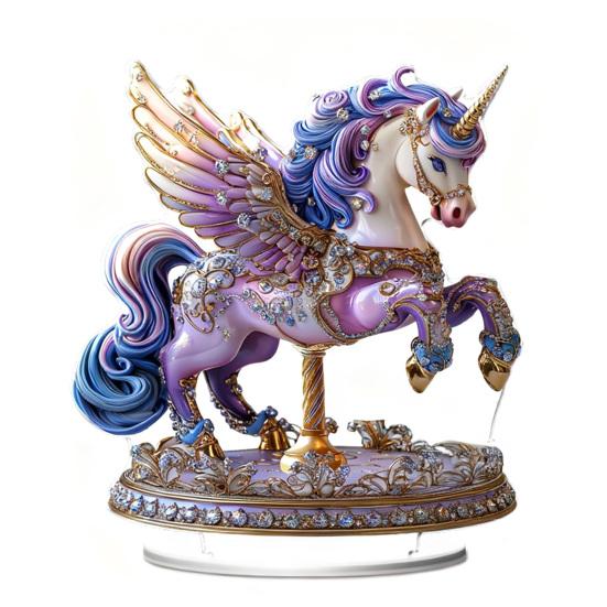 Akryl Hesteornament 2D Flat Hest Borddekorasjon Samleobjekt Fargerikt Hest Midtpunkt for Hestens År Nyttår Stuedekor