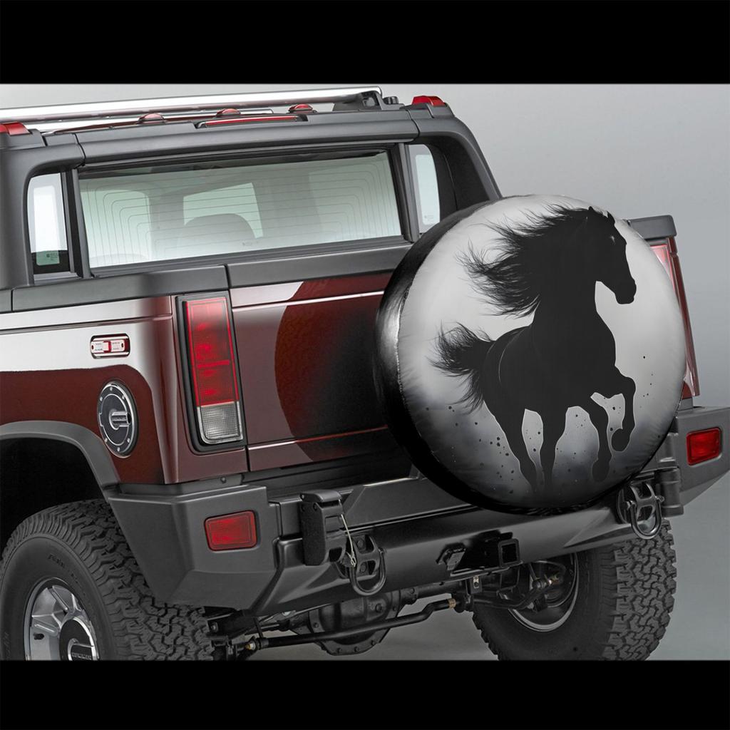 Running Horse Silhouette Spare Tire Cover Polyester SUV RV Trailer Wheel Protector