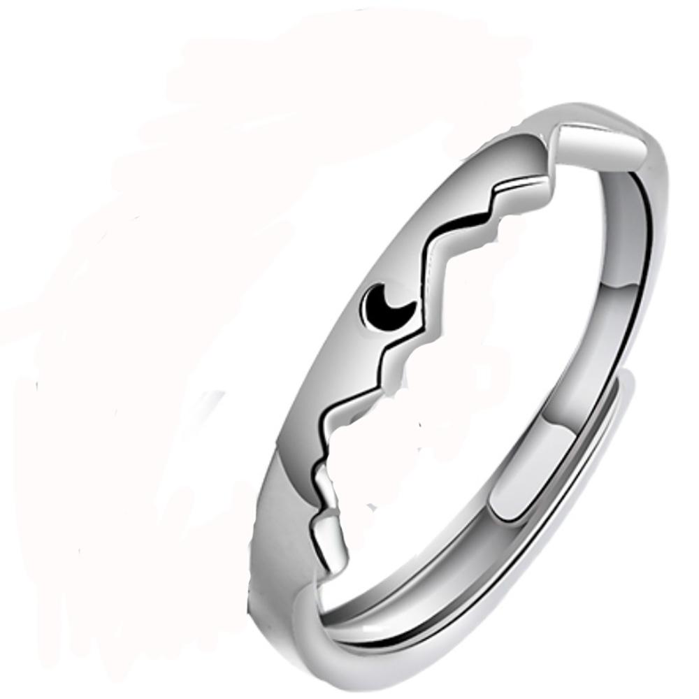 Wedding Engagement Men Copper Sun Moon Fashion Jewelry Couple Ring Finger Ring Open Ring