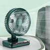 Desktop Clock Fan 90 Egree Shaking Head Height Wind Speed Adjustable 3600mAh Type-C Chargeable Light Portable Fan