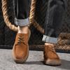 Spring and Autumn Leather Men's Leather Shoes Retro Versatile Platform Men's Shoes Soft Leather Comfortable Casual Shoes Men
