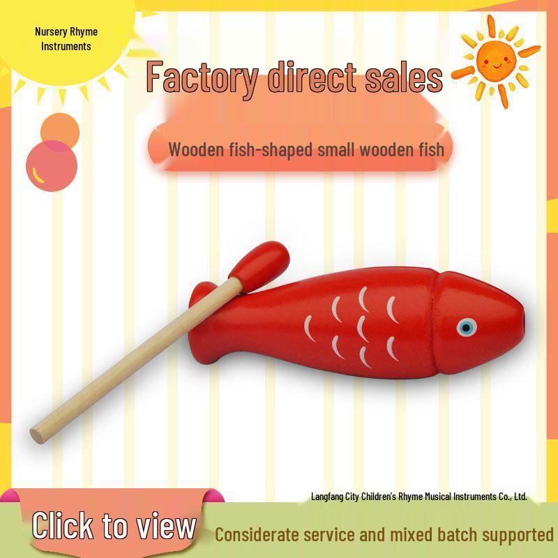 Fish-Shaped Wooden Clapper Percussion Instrument Small