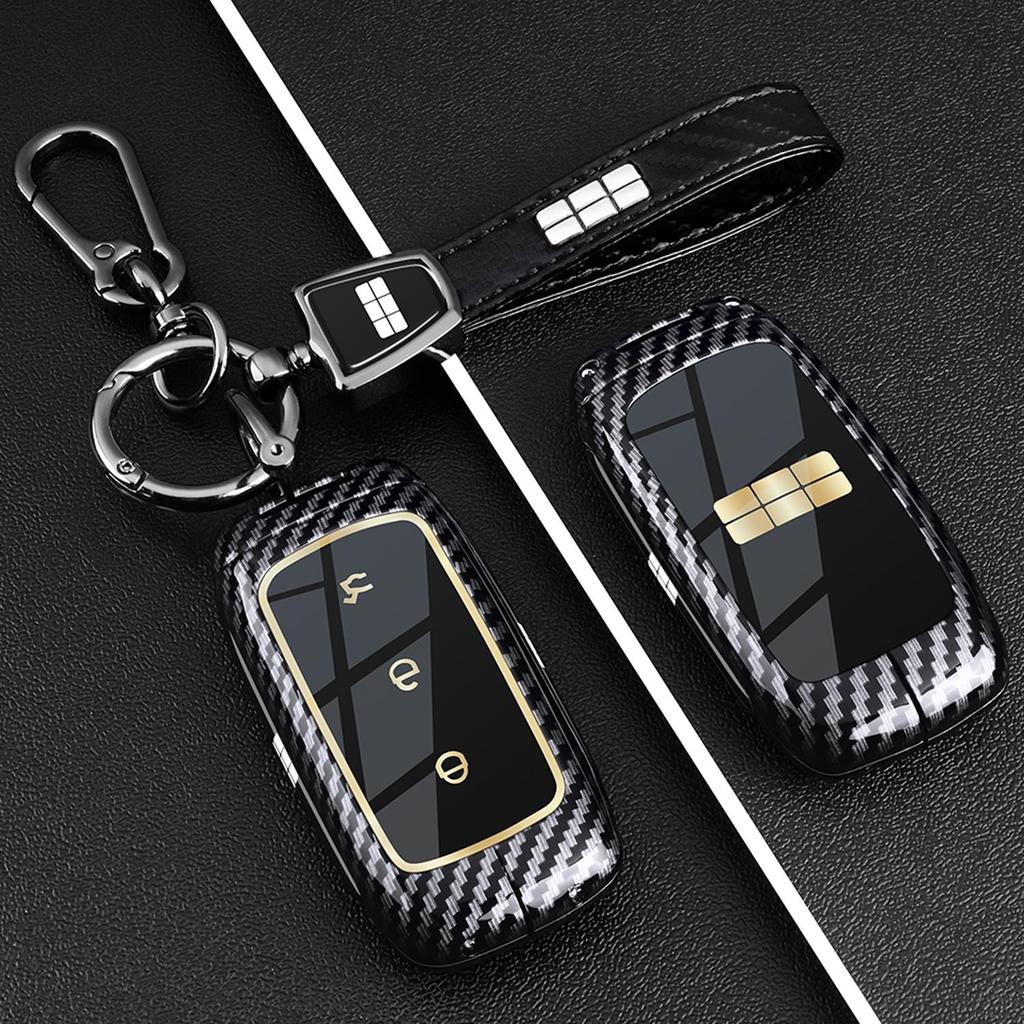 For Geely Galaxy M9  Smart Key Fob Cover Case Holder, Premium Zinc Alloy Metal Keychain Shell Protector