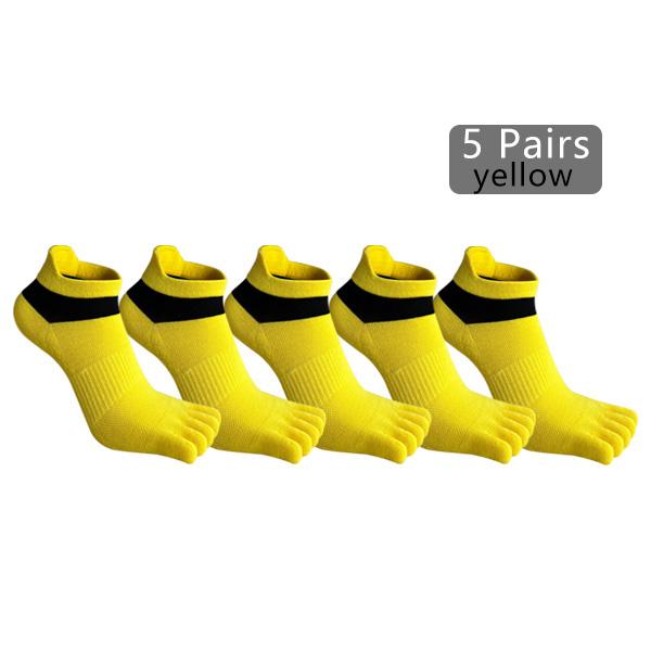 1/5 Pairs Man Boat Socks Toe Cotton Striped Compression Breathable Sweat-Absorbing Elastic Endurable Boy 5 Finger Ankle Socks