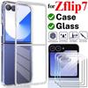 Case with Tempered Glass for Samsung Galaxy Z Flip 7 Screen Protectors Ultra-Thin Transparent Hard PC Phone Cover for Z Flip7