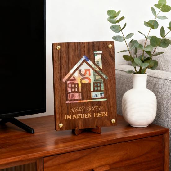 Wooden Money Holder Money Envelope with Hollow-out Pattern Cash Holder Wedding Cash Gift Holder for Christmas Birthday Graduation Festival