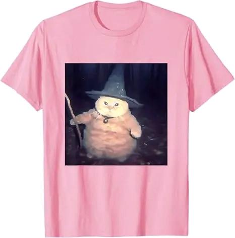 Mago gato extraño divertido gato de Halloween mujer camiseta Humor moda lindo gatito estampado con dibujo blusas de Unisexga
