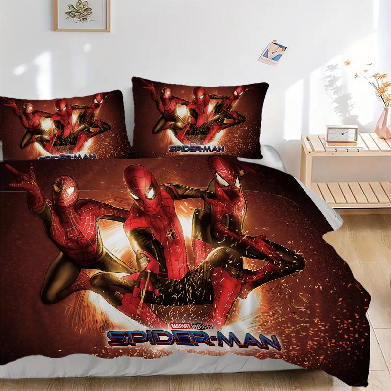 Spiderman Heroic Poses Print 3Pcs Bedding Setduvet Cover With 2 Bedropillowcase Home Birthday Gift