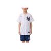 Nike Striped Logo Print Single-Breasted Seasonal Breathable Lightweight V-Neck Short Sleeve Kids Tops White DZ3685-100